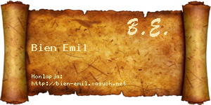 Bien Emil névjegykártya